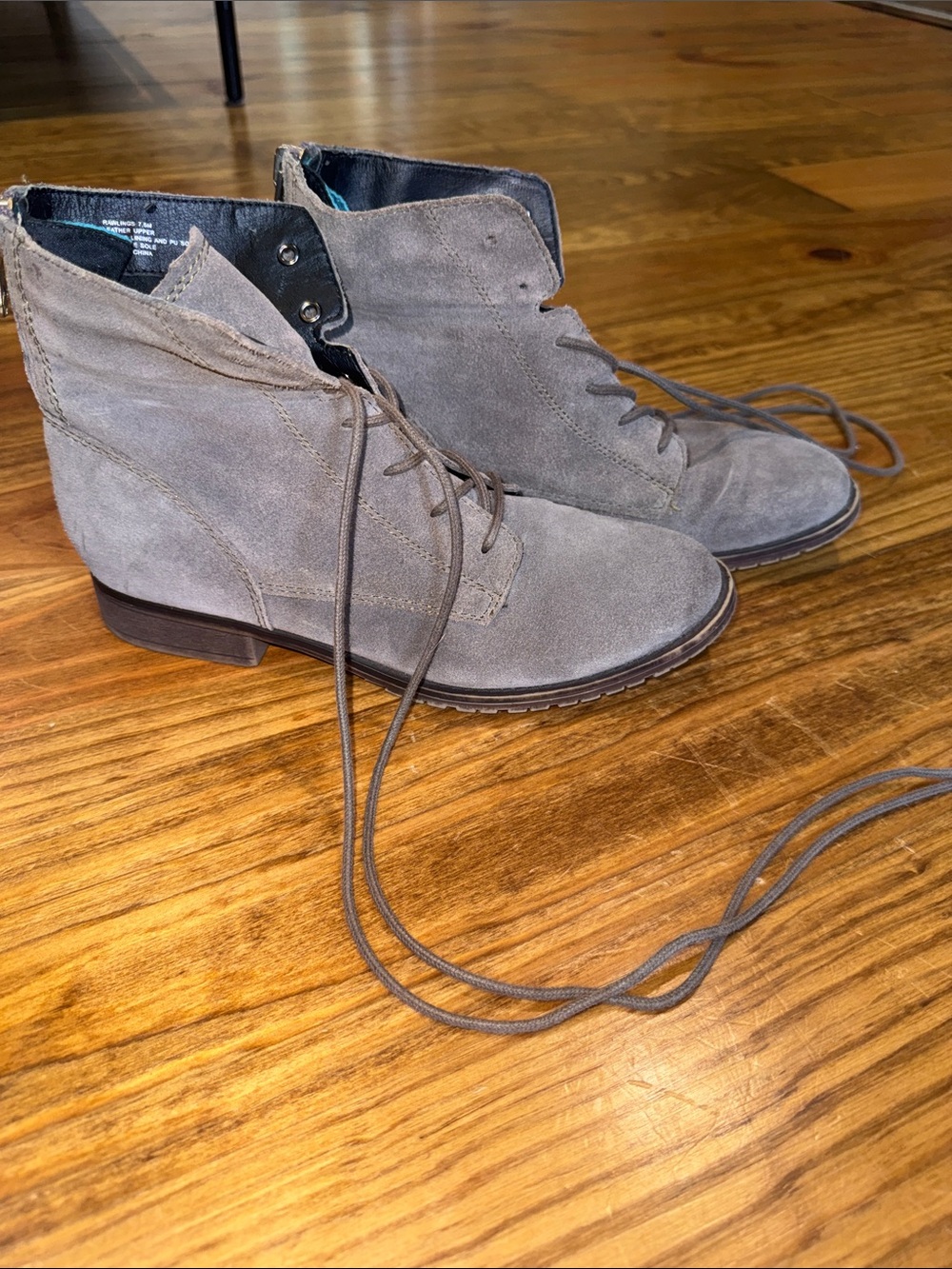 Steve Madden Gray Suede Lace-Up Ankle Boots